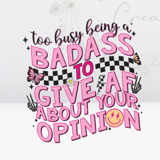 Autocollant Too Busy Being-UV DTF 4 pouces pour la vente par Oily Graphic Creations