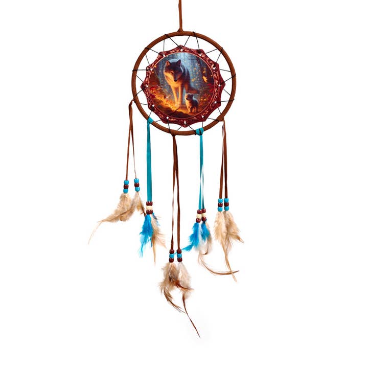 Fairy Dream Wolf & Cub Dreamcatcher 16cm for wholesale by Puckator Ltd