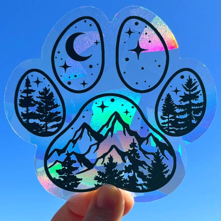 Autocollant de fenêtre attrape-soleil empreinte de patte de chien, adhésif de fenêtre pour chien pour la vente par Art by Sharell