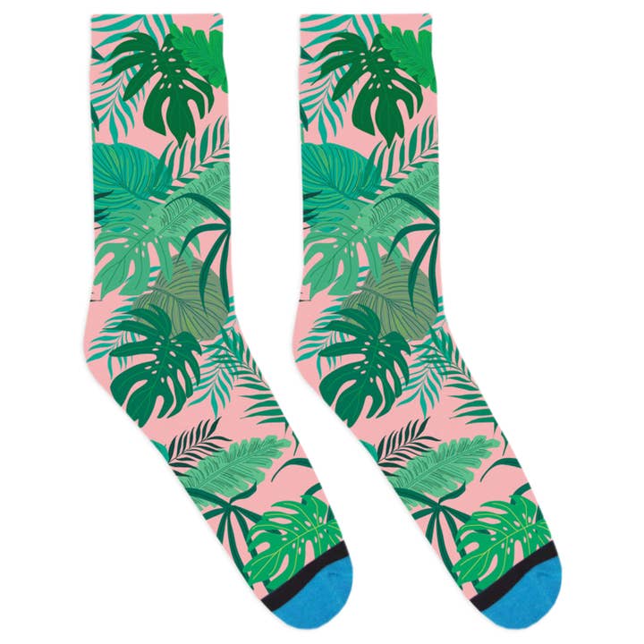 Pink Palm Socks for wholesale by DivvyUp