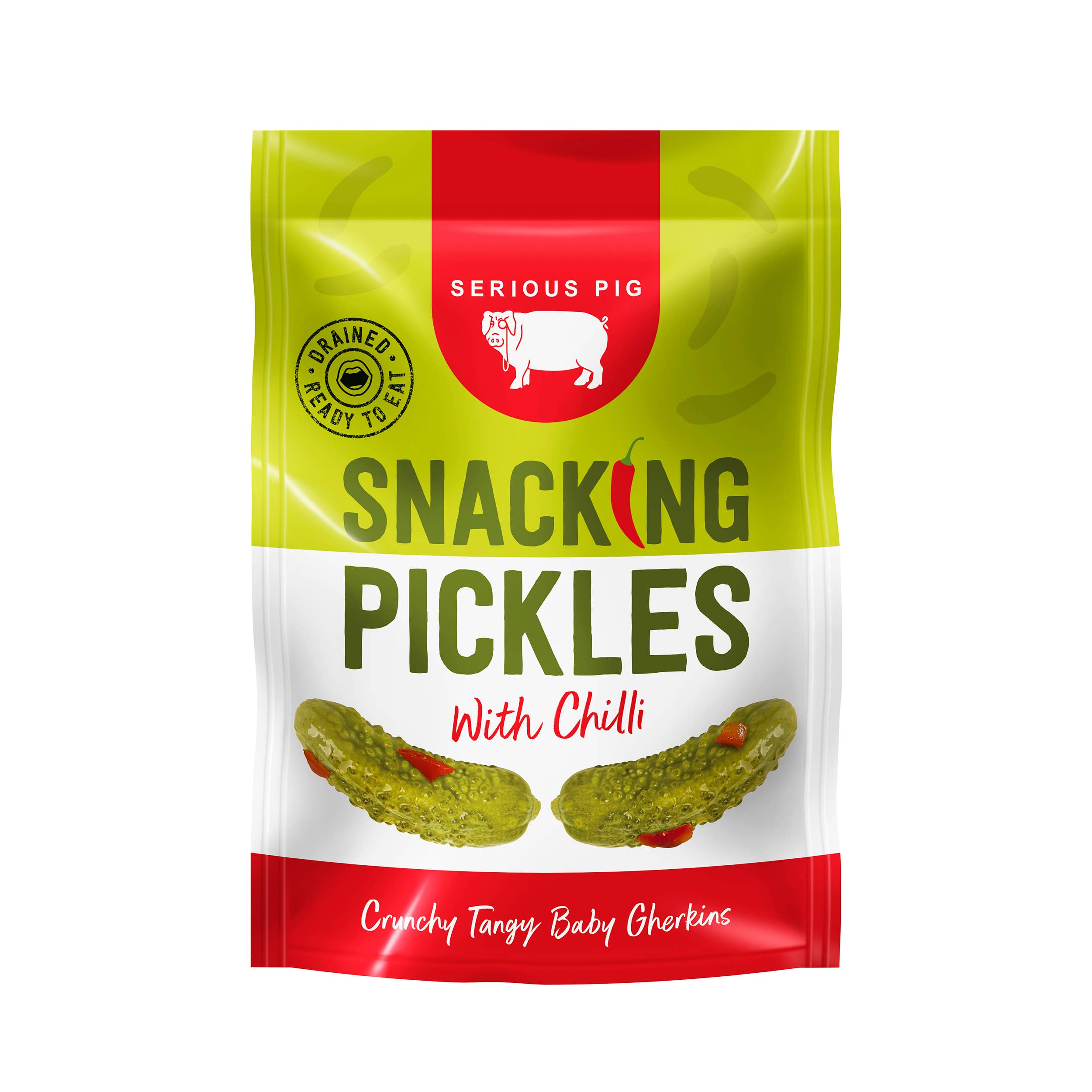Serious Pig – wholesale Pickled vegetables – Snacking Pickles With Chilli (case of 24 x 40g)1