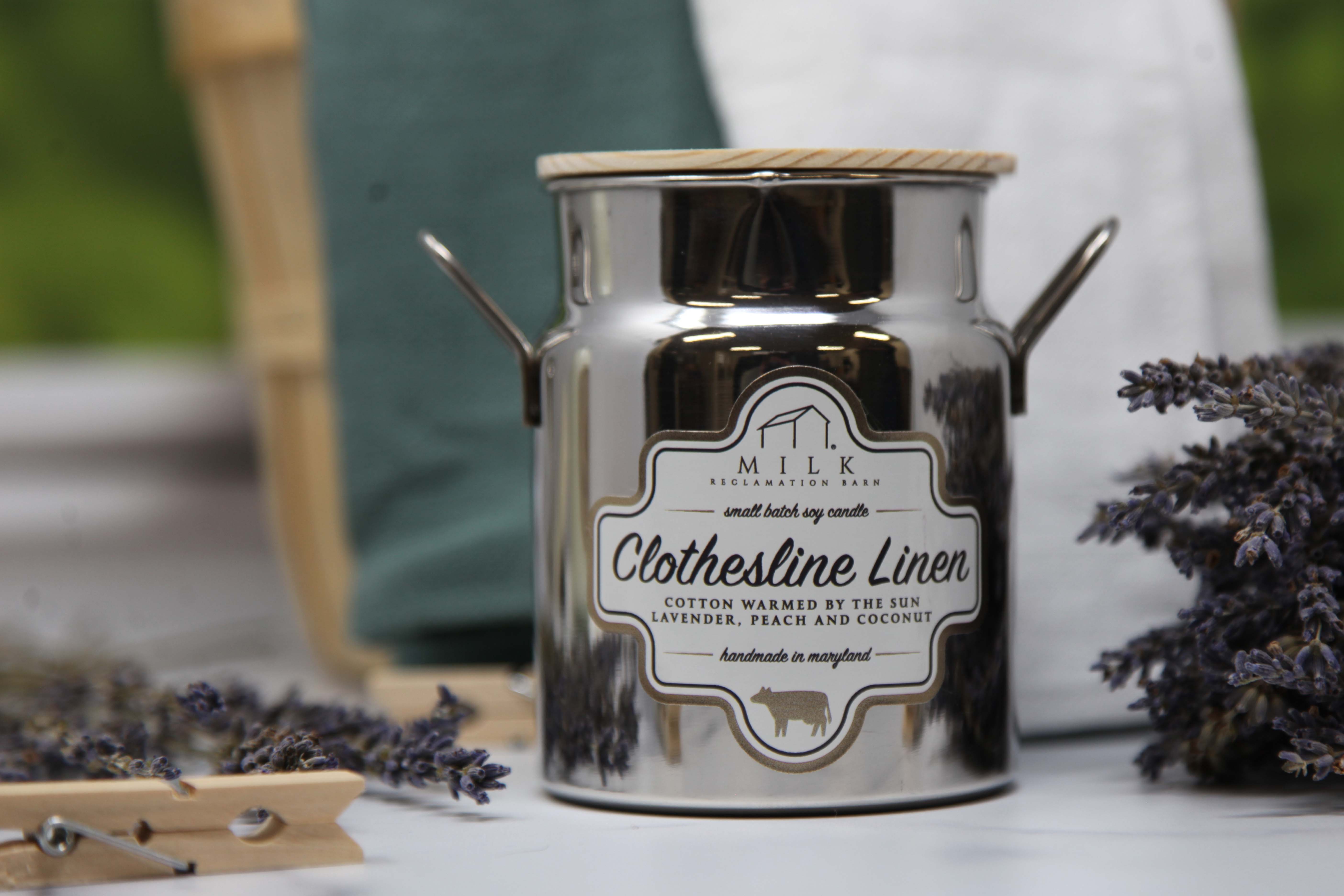Milk Reclamation Barn - Wholesale Jar/Filled Candle - Milk Churn Clothesline Linen
