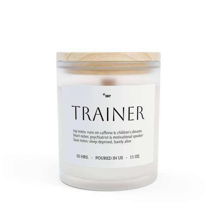 Frosted Glass Candle, 11oz - Trainer for wholesale by un.sus.tain.a.ble equestrian