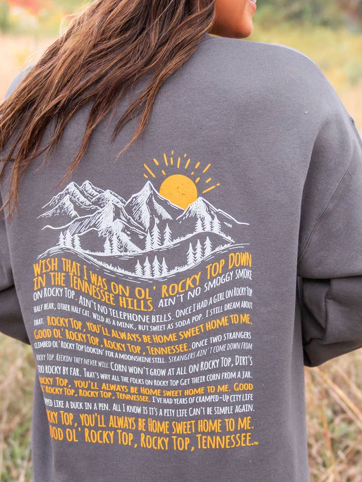 "Rocky Top" Lyrics Crew Sweatshirt for wholesale by Southern Made Tees
