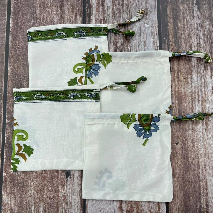 House of Kraft - Wholesale Gift Bag Set/Pack - Gift Pouches | Upcycled Silk Pouch | Pack Silk Gift Pouch6