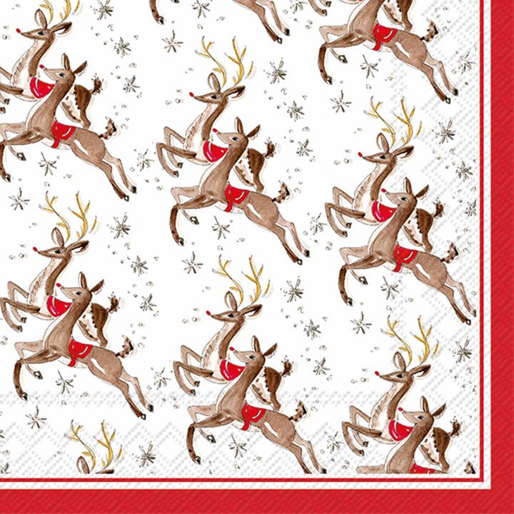 Paper Lunch Napkins 20 Ct Reindeer Pattern Christmas for wholesale by Boston International