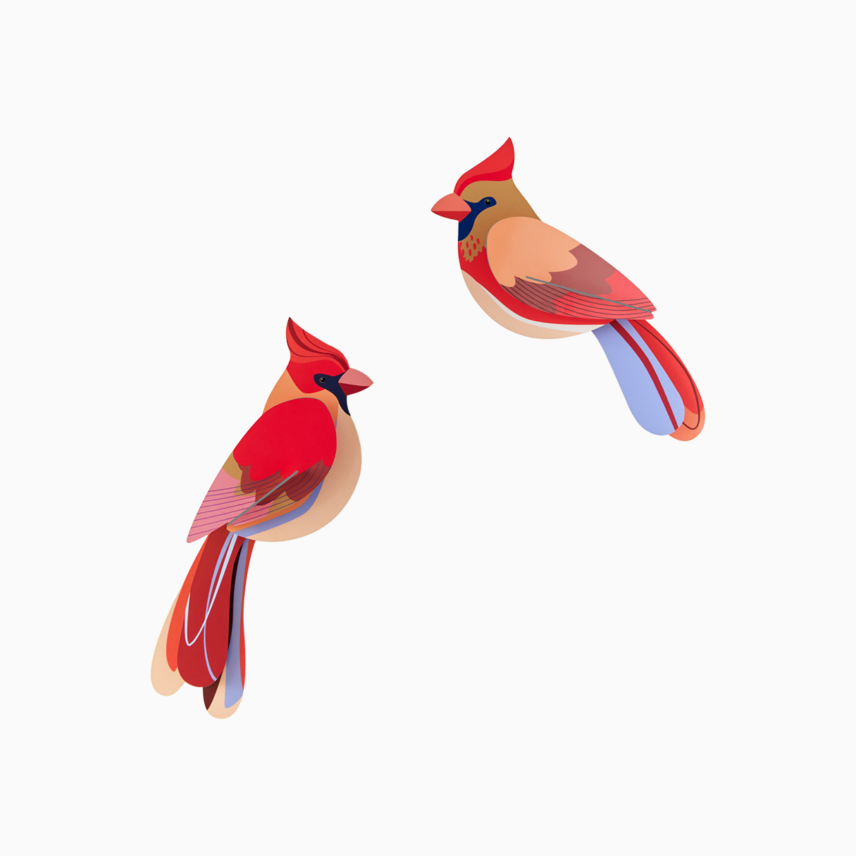 Studio Roof (no tariffs) - Wholesale Wall Accent - 3D Wall Art - Garden Birds - Cardinals0