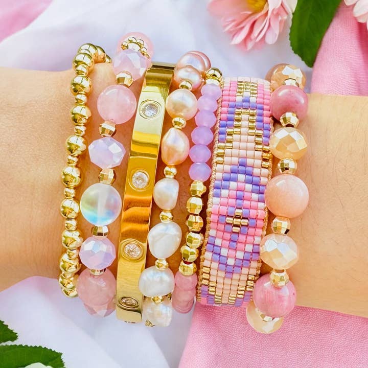 Pink Gold Themed Build-Your-Own Bracelet Set for wholesale by Soul Charms