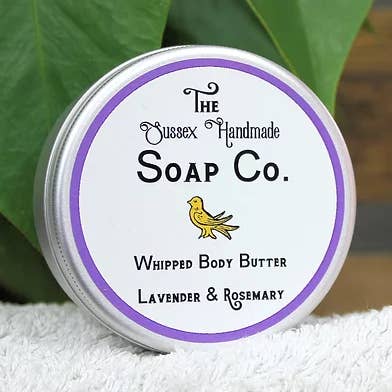 Natural Whipped Body Butter Lavender & Rosemary Palm Free for wholesale by The Sussex Handmade Soap Company
