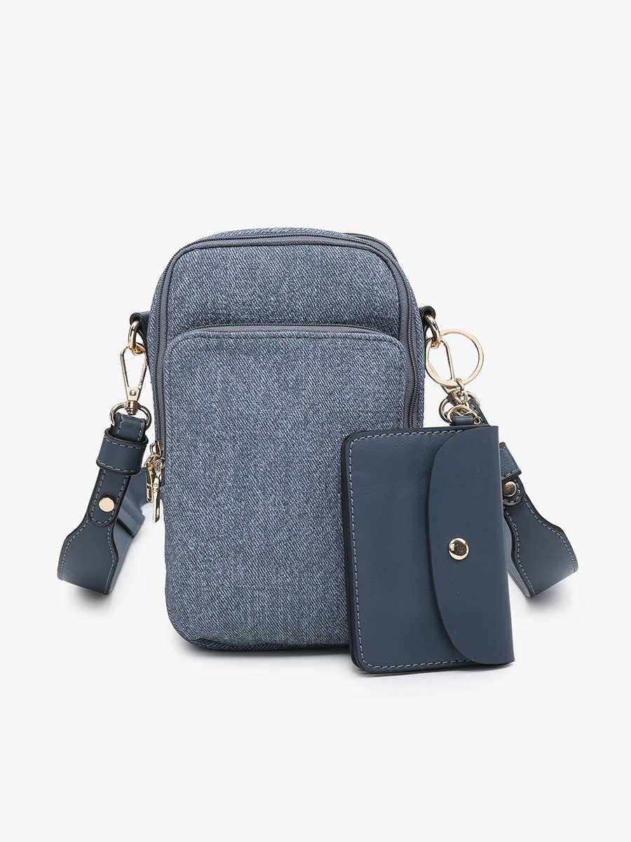 Jen & Co. - Wholesale Crossbody Bag - Women's - M2080DN Parker Denim 3 Compartment Crossbody w/ Pouch3