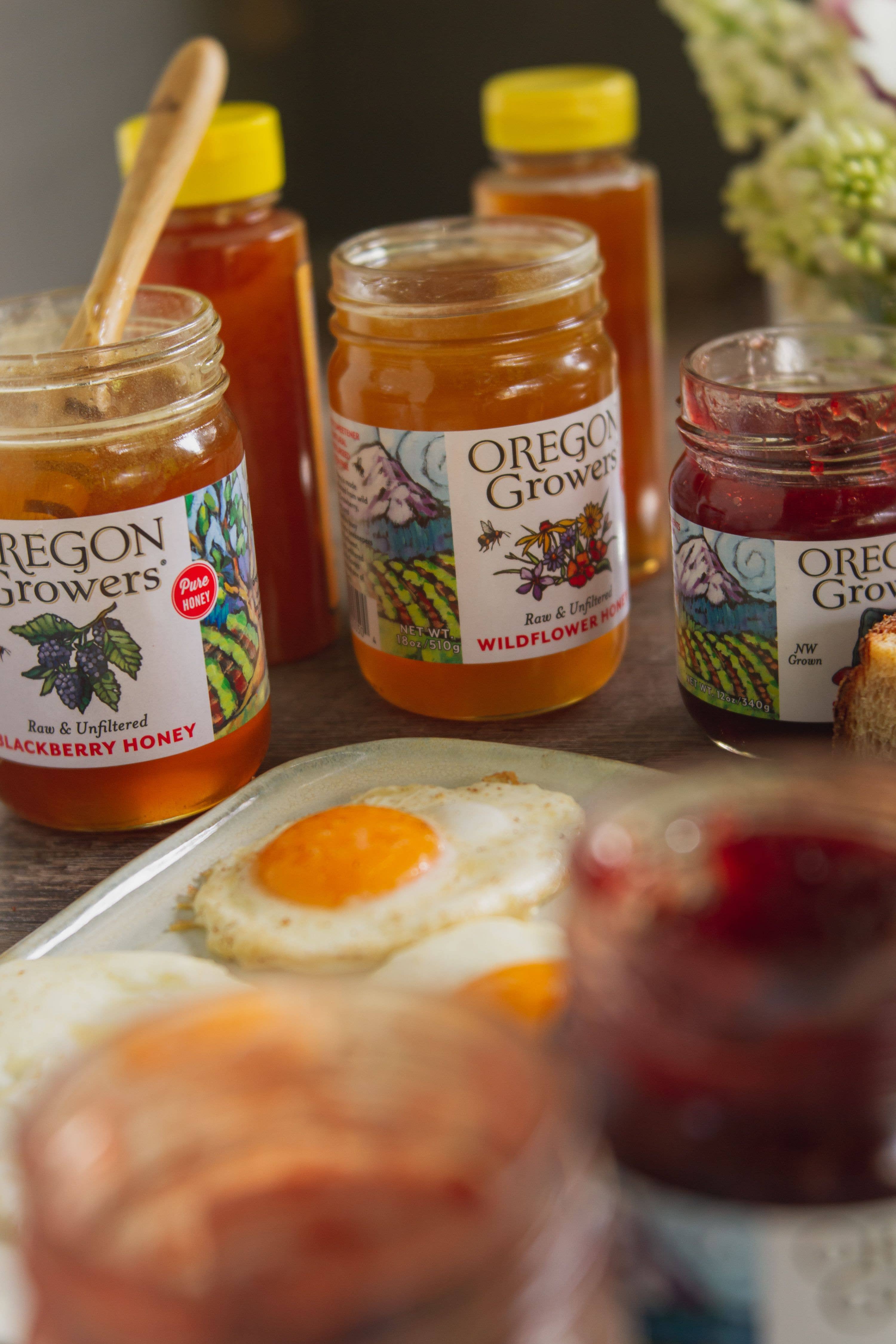 Oregon Growers - Wholesale Honey - Wildflower Honey 18 Oz Glass Jar4