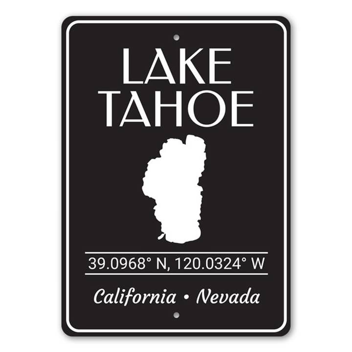 Señal de destino de coordenadas del lago Tahoe para venta al por mayor de Lizton Sign Shop, Inc
