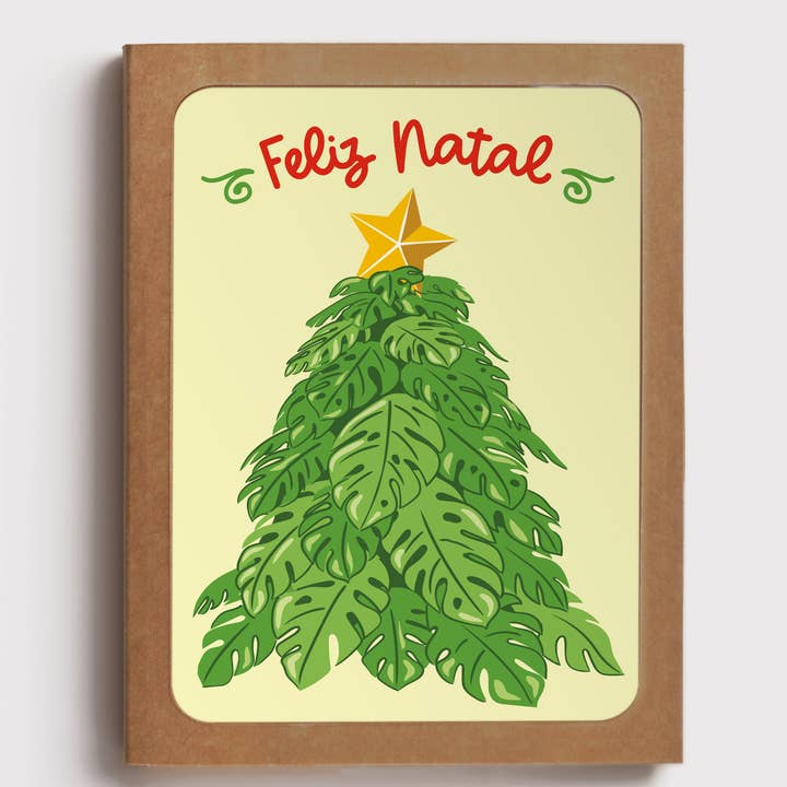 Christmas card in Portuguese - box set w/8 holiday cards for wholesale by Lucy Loves Paper