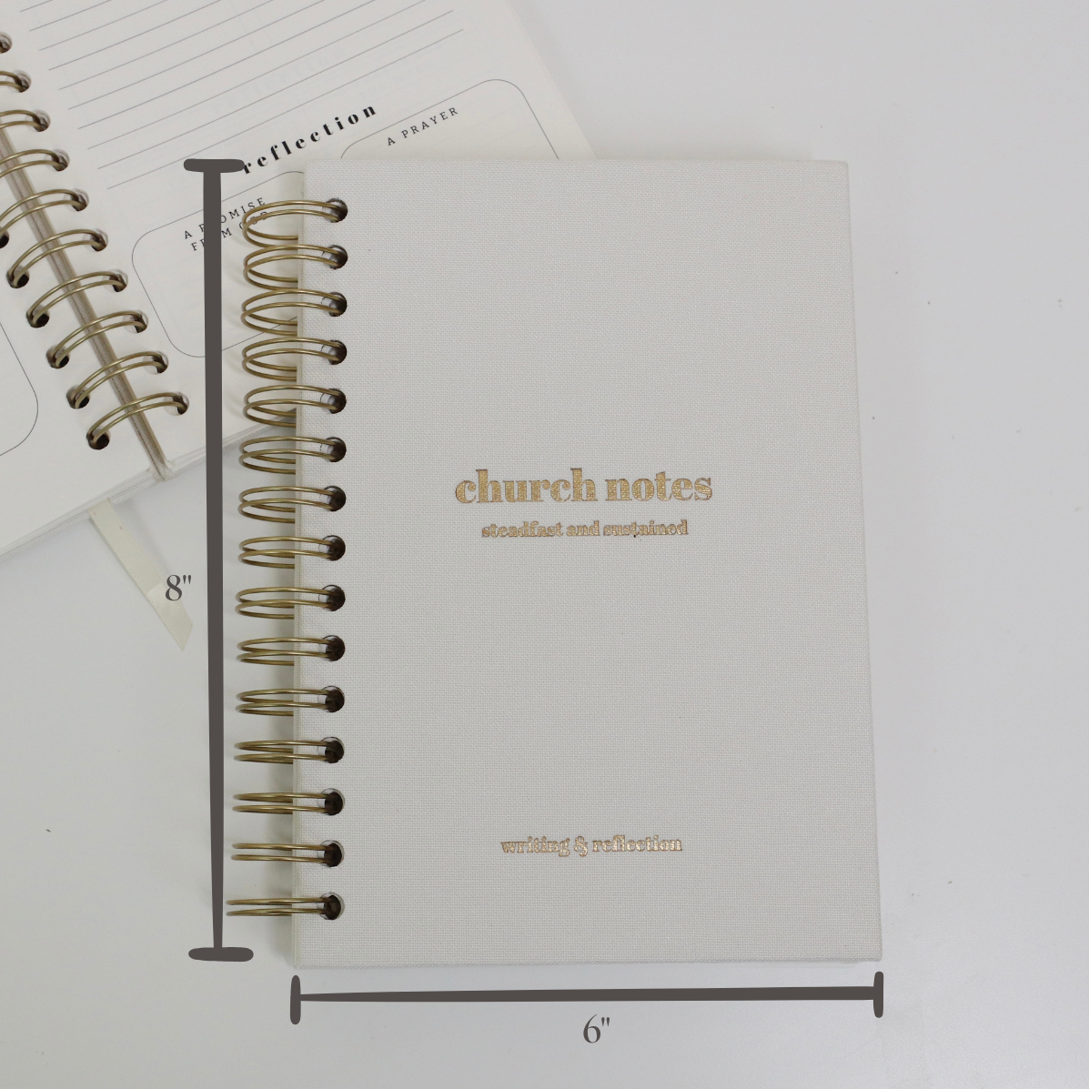 Steadfast and Sustained - Wholesale Journal/Diary - Church Notes Journal- White Spiral Linen- Christian Notebook7