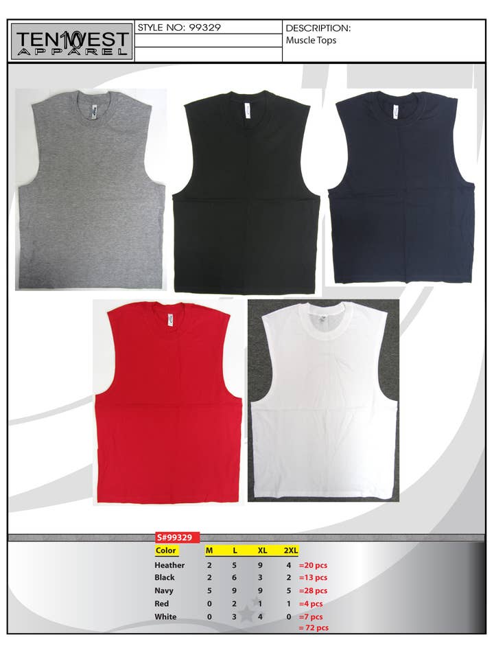 Men's basic muscle top for wholesale by Ten West Apparel