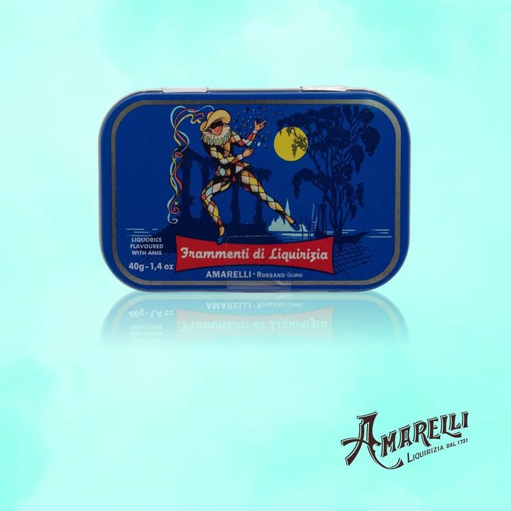 Amarelli Fabbrica Di Liquirizia - Wholesale Licorice - HARLEQUINO tin box 40g Anise flavored Licorice Made in Italy