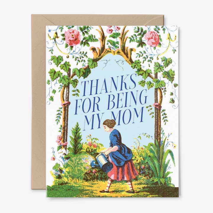 Thanks For Being My Mom | Carte pour la fête des mères | Jardinage pour la vente par Hemlock House Studio