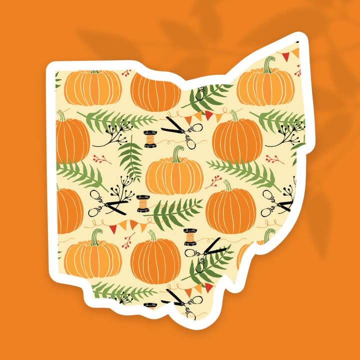 Ohio Pumpkin State Sticker for wholesale by The State Stickers