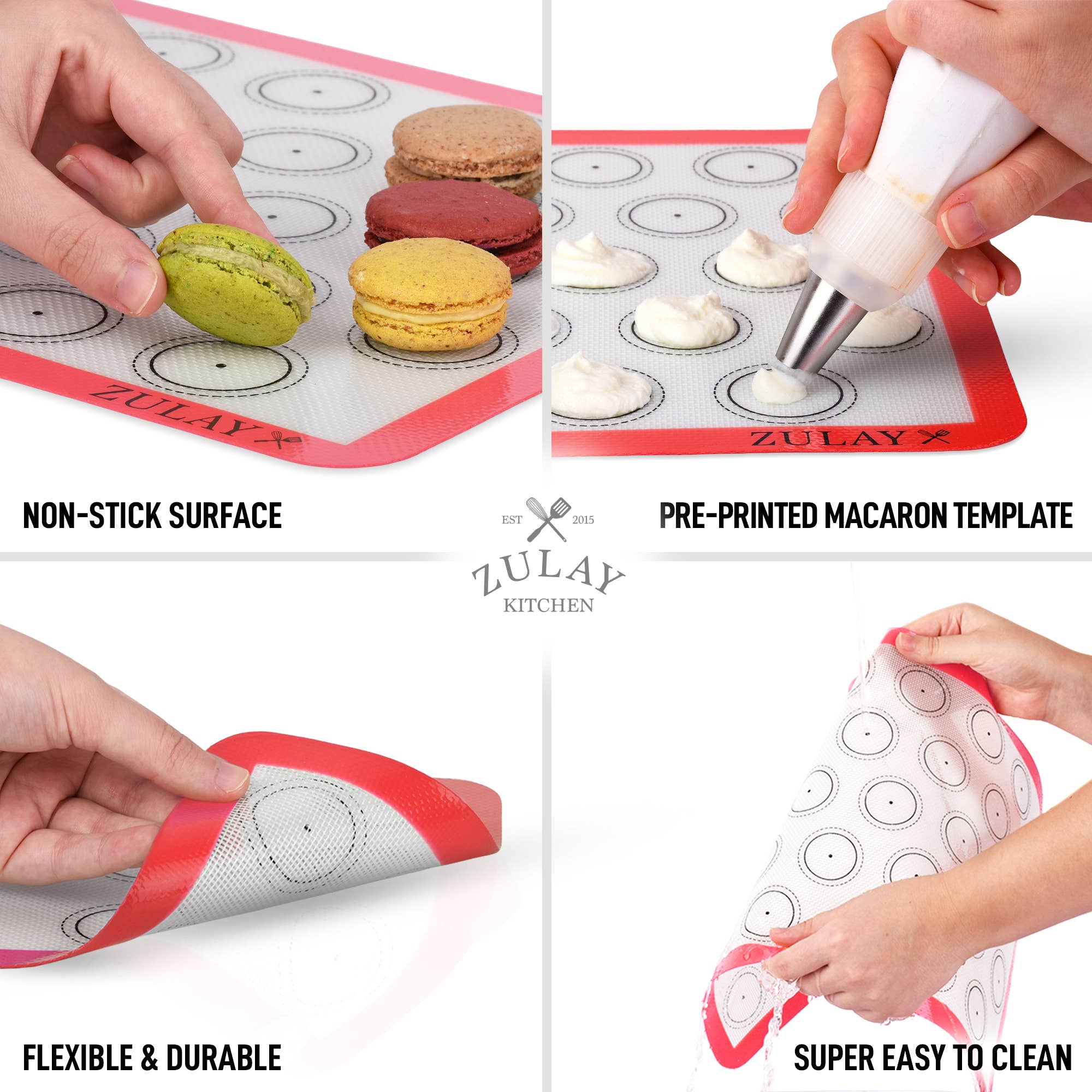Zulay Kitchen - Wholesale Baking Sheet/Mat - Macaron Silicone Baking Mats With Pre-printed - Set of 410