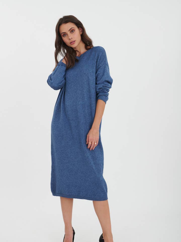 ORNELLA PARIS - Vente Robe – femme - Robe pull longue unie LEL-R2227122