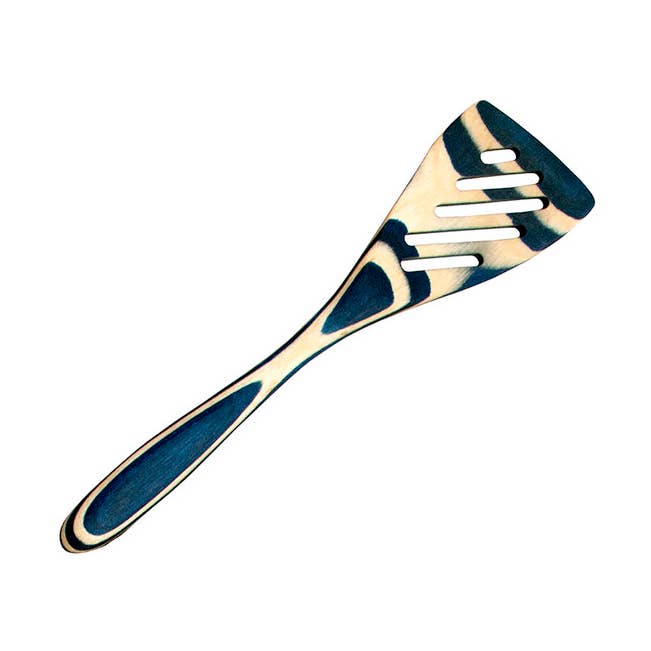8" Blue Pakka Mini Slotted Spatula for wholesale by Island Bamboo