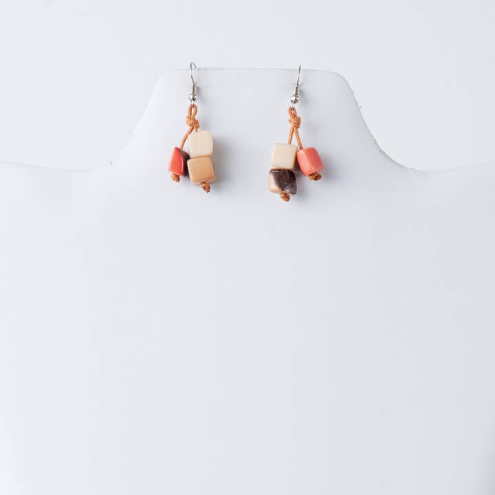 TaguArtsy – wholesale Dangle earrings – Toya organic tagua squares earrings3