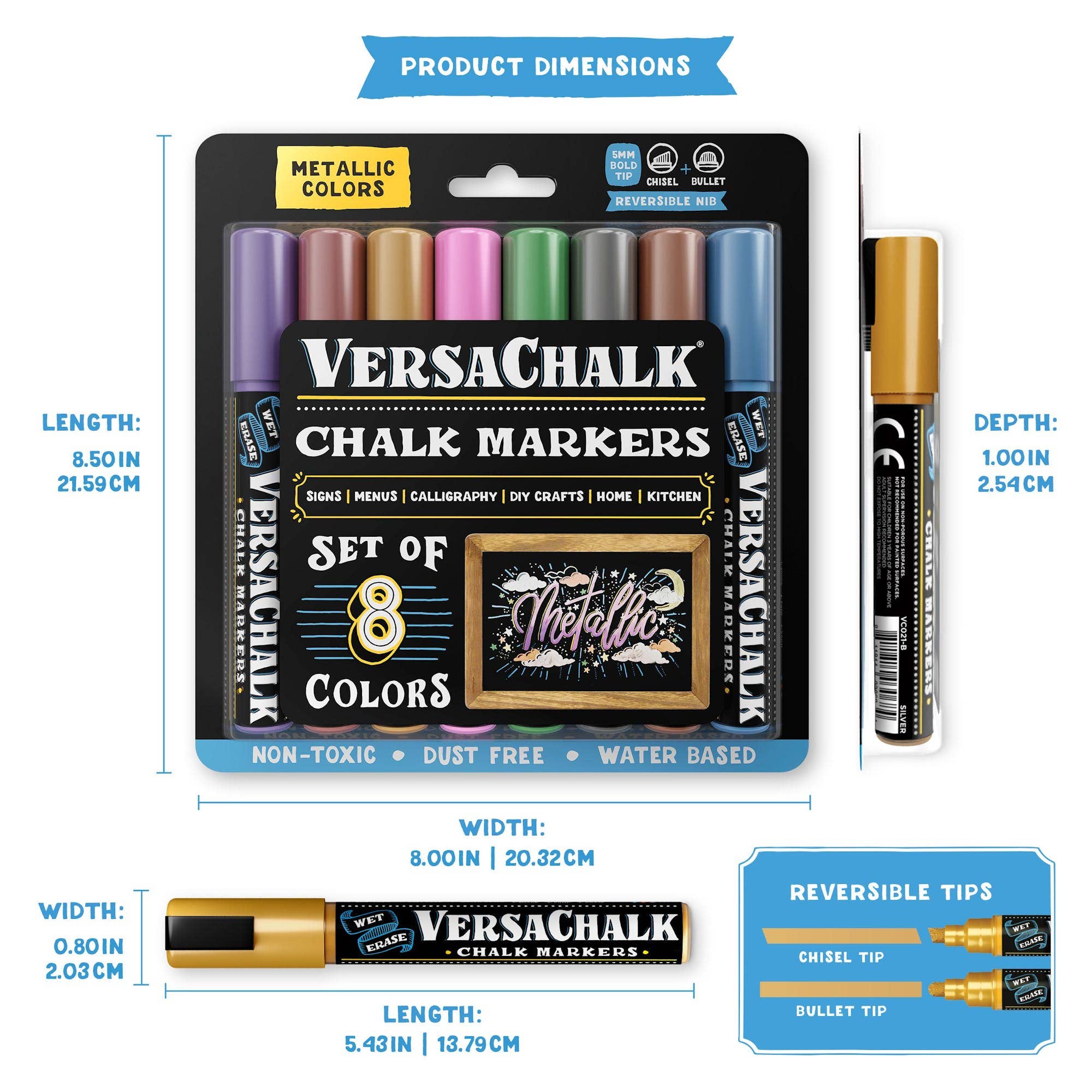 VersaChalk - Wholesale Marker - Metallic Liquid Chalk Markers1