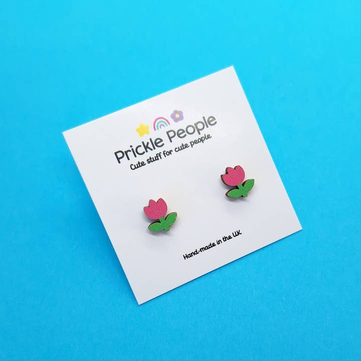 Prickle People - Wholesale Stud/Post Earrings - Flower Studs, Flower Earrings, Summer Style, Pink7