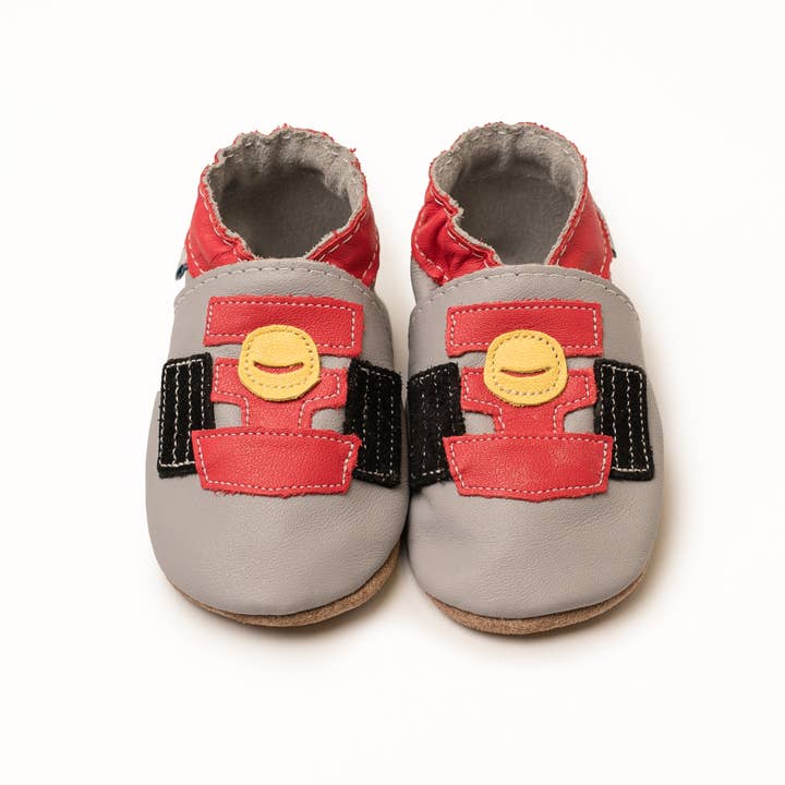 Baby Leather Shoes - Race Car Grey for wholesale by Inch Blue