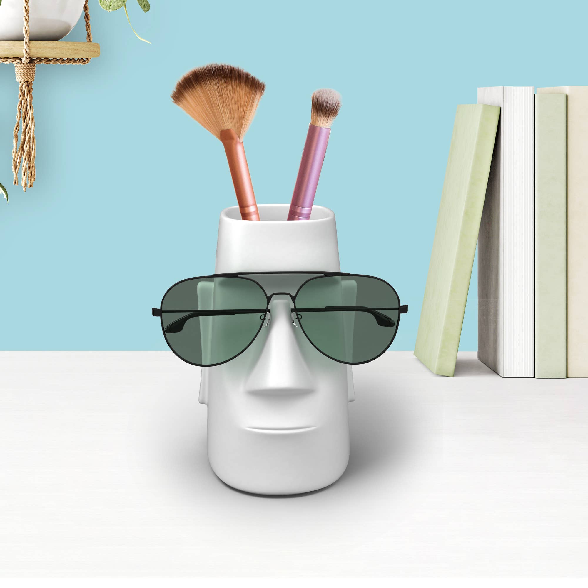 Mustard – wholesale Pen & pencil holder – Moai Pen Pot2