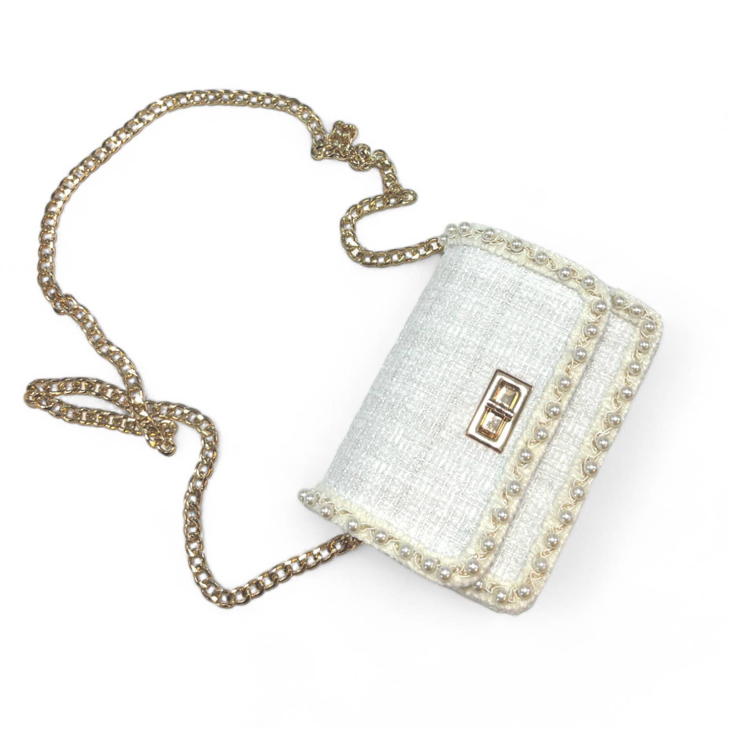 Doe a Dear – wholesale Crossbody-väska – Barn – B1306 Pearl Trim Tweed handväska (2 färger)7