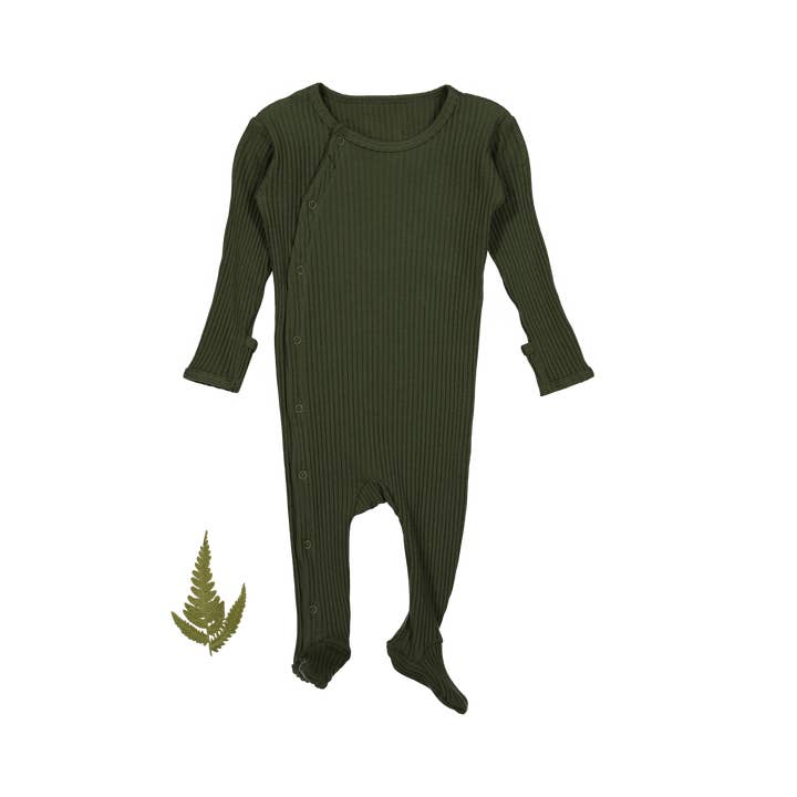 The Snap Romper - Moss for wholesale by Lovely Littles