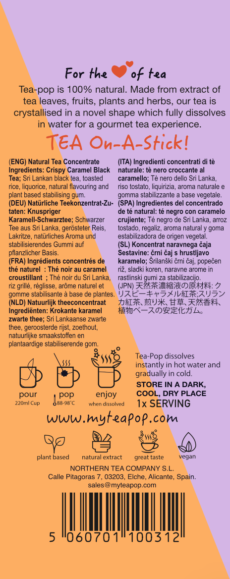 Northern Tea Company - Vendita all'ingrosso Tisane salutari e depurative - Tè croccante al caramello su stecco, confezione da 20 stecche con espositore3