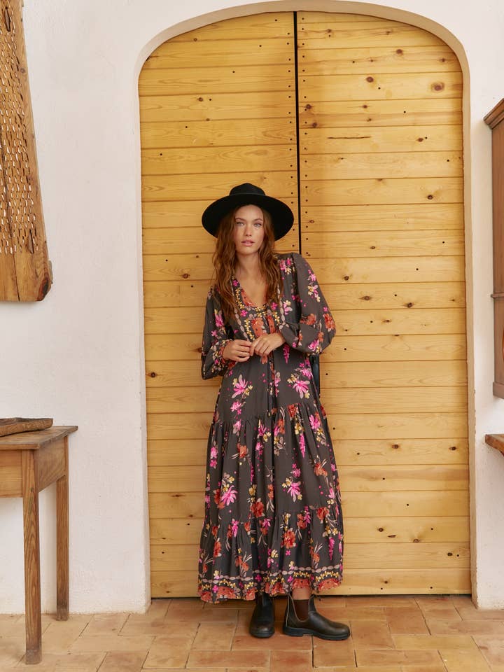 Jaase - Wholesale Dress - Women's - Monarch Bloom Print Teresa Maxi Dress0