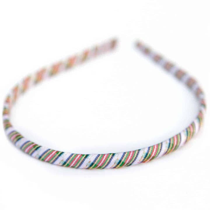 Bows Etc. - Wholesale Fashion Headband - Women's - Stripes Galore Narrow Grosgrain Ribbon Headband Preppy & Fun
