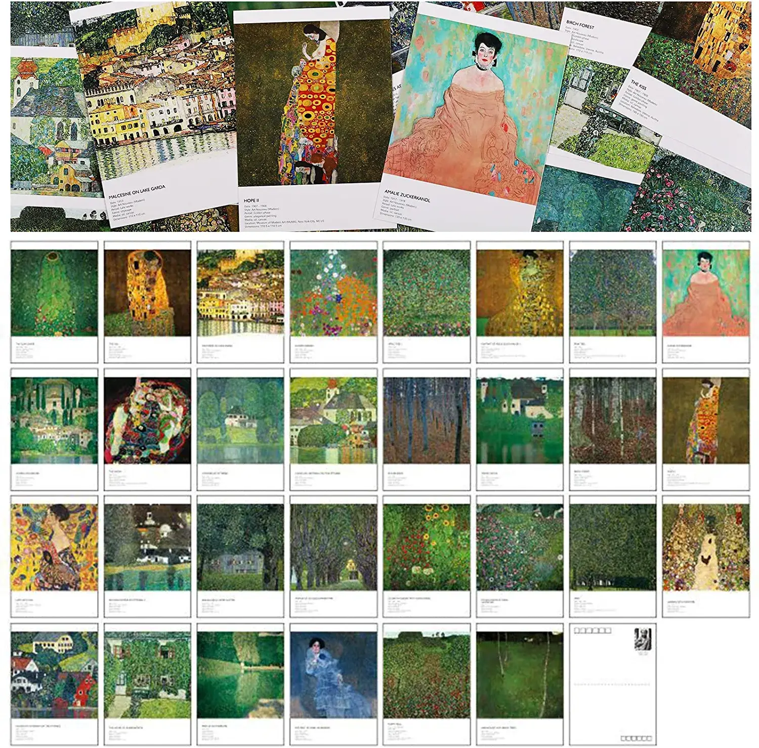 Magnifique Hearts - Wholesale Postcard - Gustav Klimt Postcards, Art Print, 3.9X5.5 in, Art Decor1