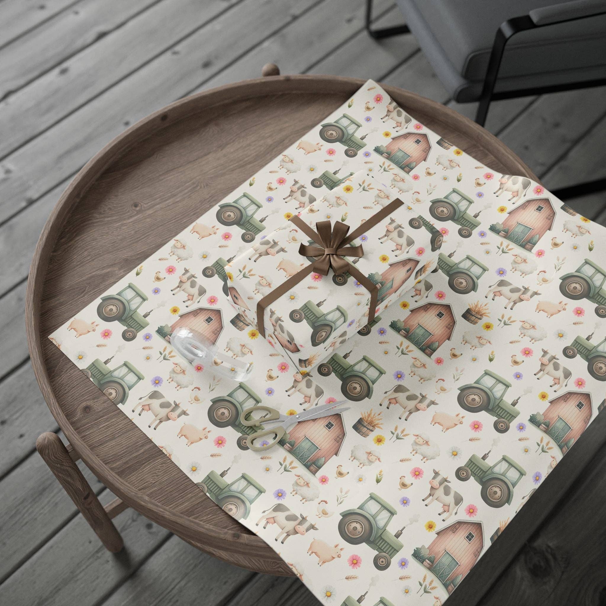 Lokipawz - Wholesale Flat Wrap - Cute Barnyard Gift Wrap7