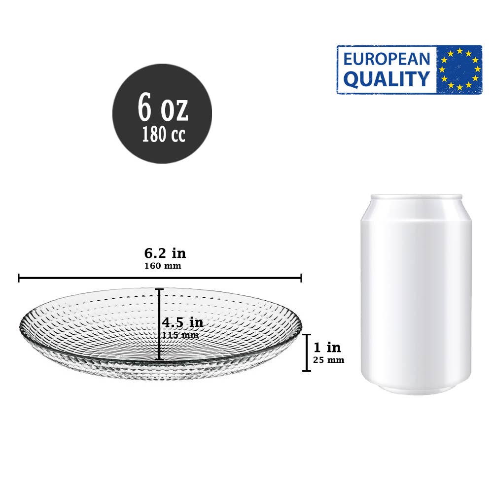 Hakan - Wholesale Serve Bowl - Glass Service Bowls, Round Glass Bowl Set for Salad Set of 36