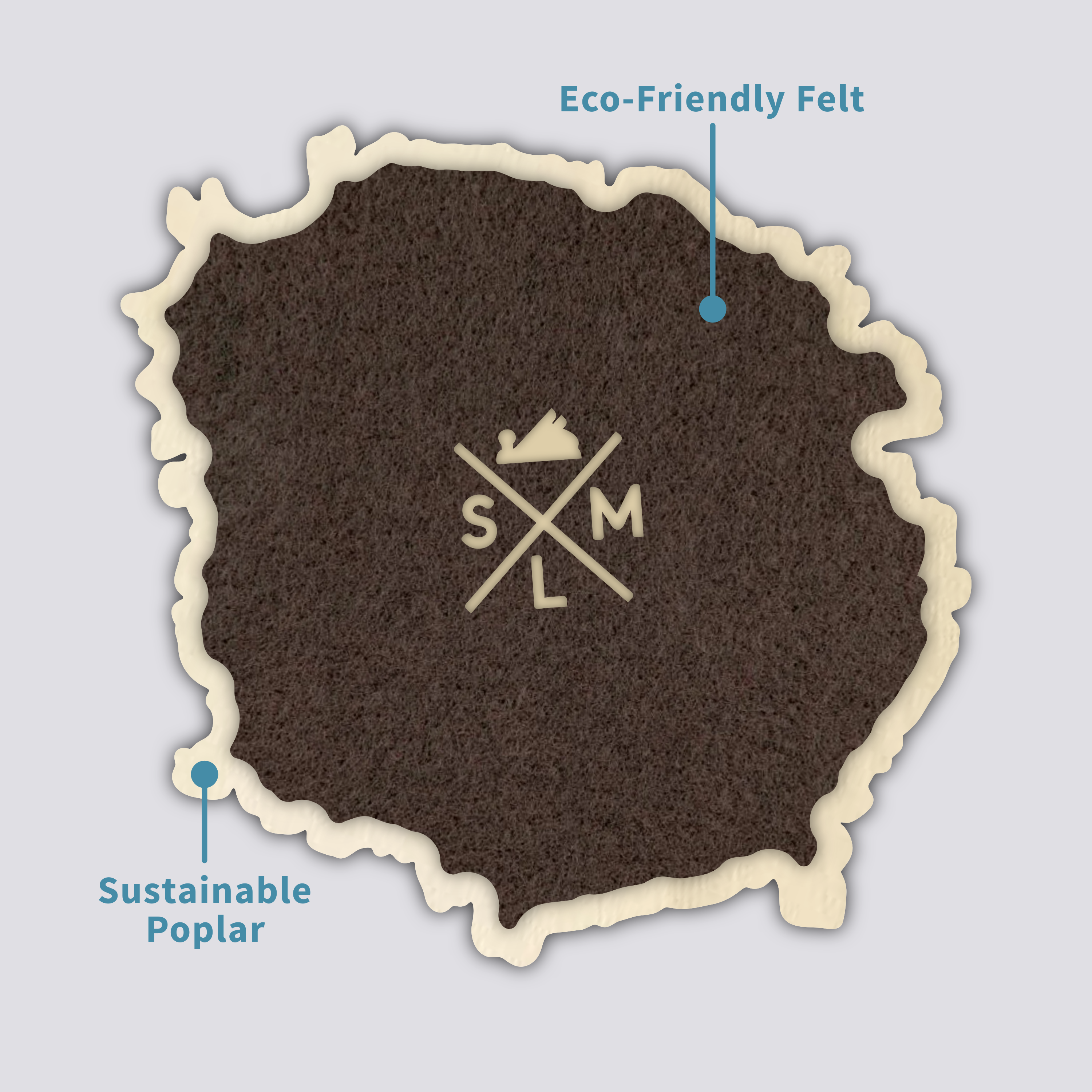 SML | Simple Modern Living - Wholesale Coasters - Mt St Helens Topography Coaster - Single3