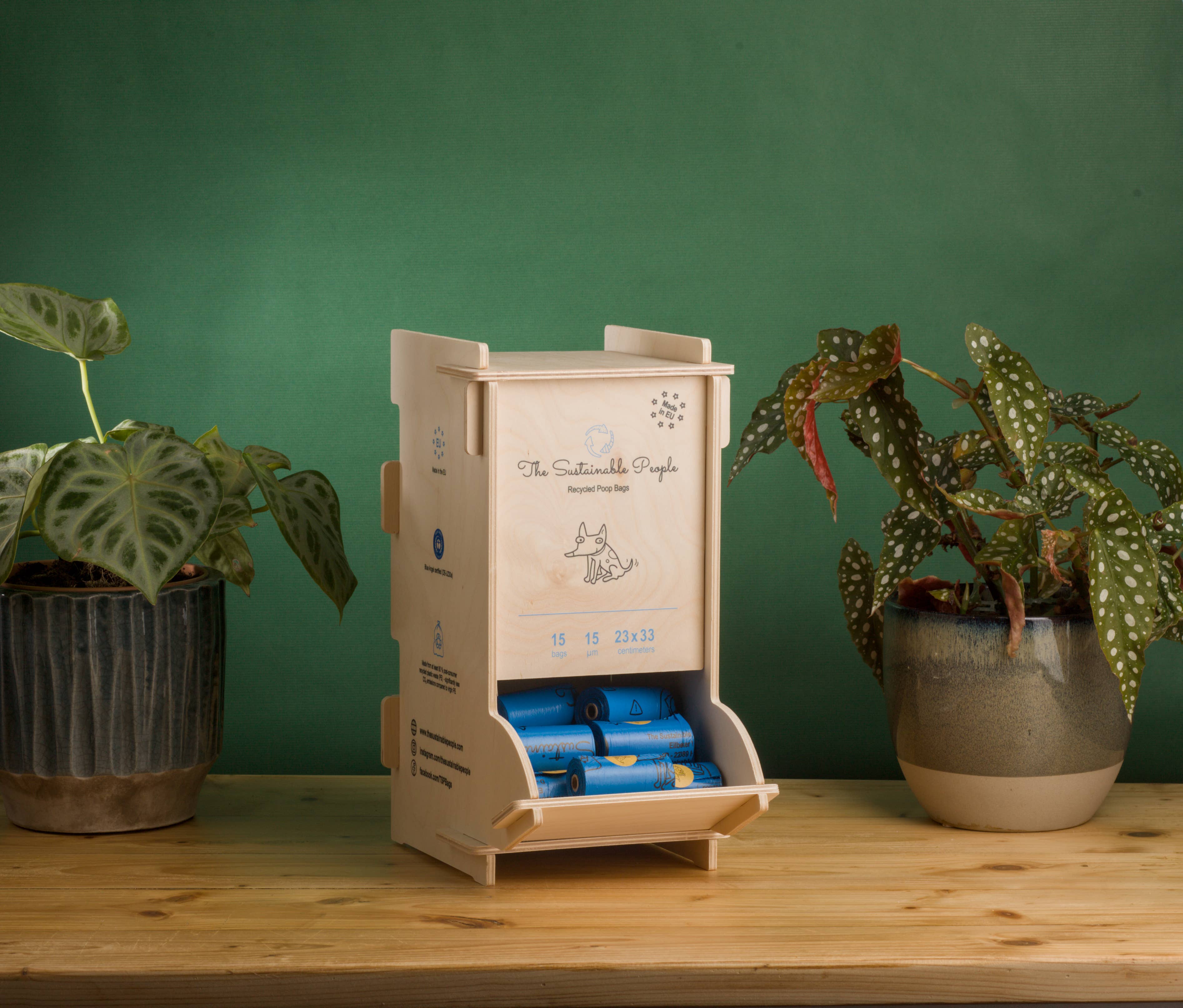 The Sustainable People - Wholesale Pet Poop Bag Dispenser - Product display for recycled dog poop bags1