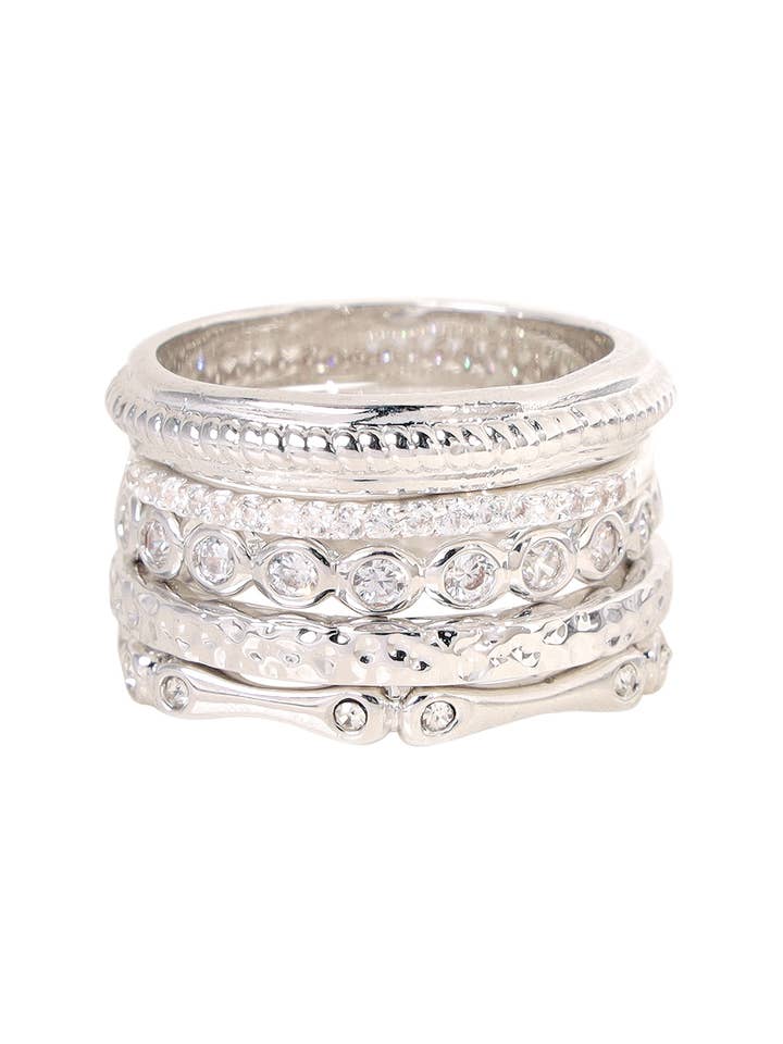 5Pcs CZ Stack Ring Set - SF for wholesale by Zoey Simmons