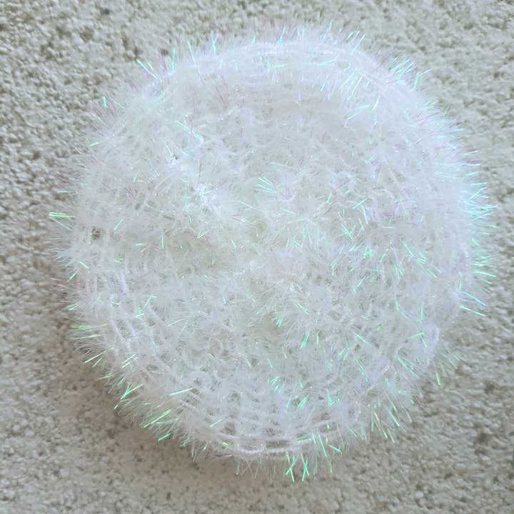 Clover Garden Crafts - Wholesale Dishcloth - Sparkly Round Kitchen Dish Scrubbers Cleaners 4.5" Circles7