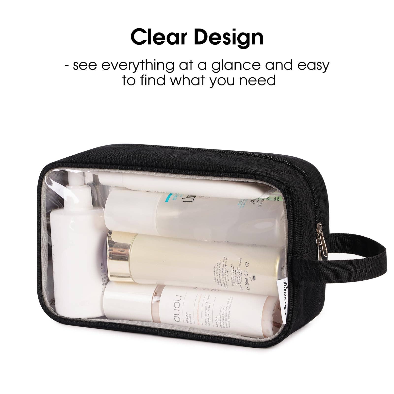 wandf - Wholesale Toiletry Bag - Women's - Clear Travel Toiletry Bag Makeup Bag Organizer with Zipper4