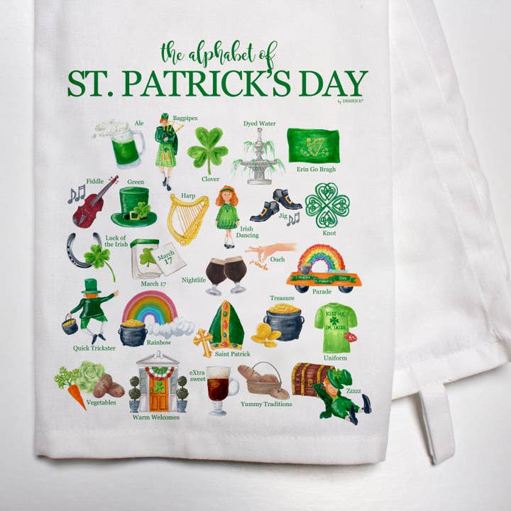 Serviette de bar Alphabet de la Saint-Patrick pour la vente par Dishique