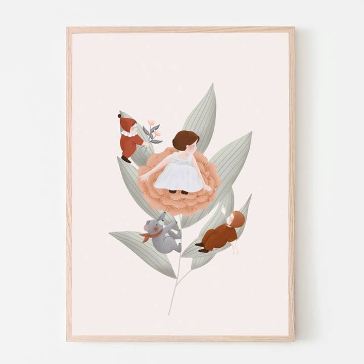 A4 poster/Poster - Spring Kids Baby - Rose Du Jardin for wholesale by Atelier Oranger
