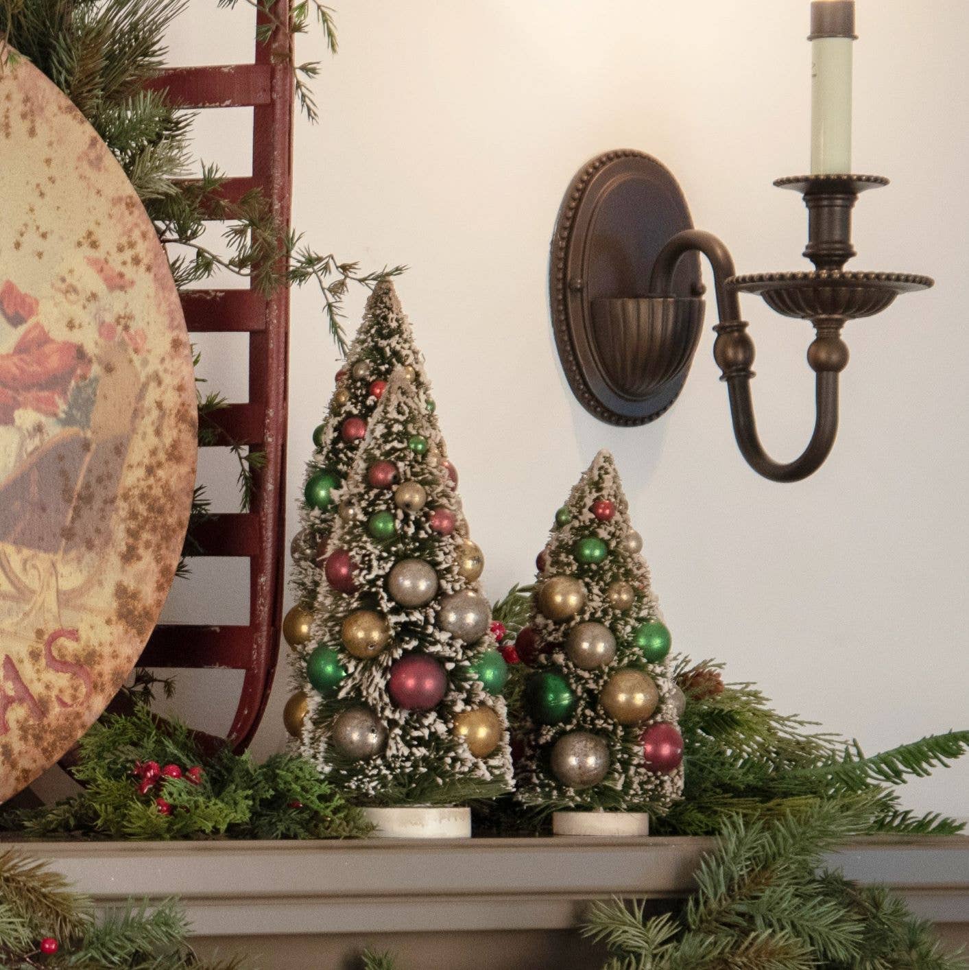 Ragon House - Wholesale Christmas Decoration - 8" MULTI COLOR BEAD BOTTLEBRUSH TREE2