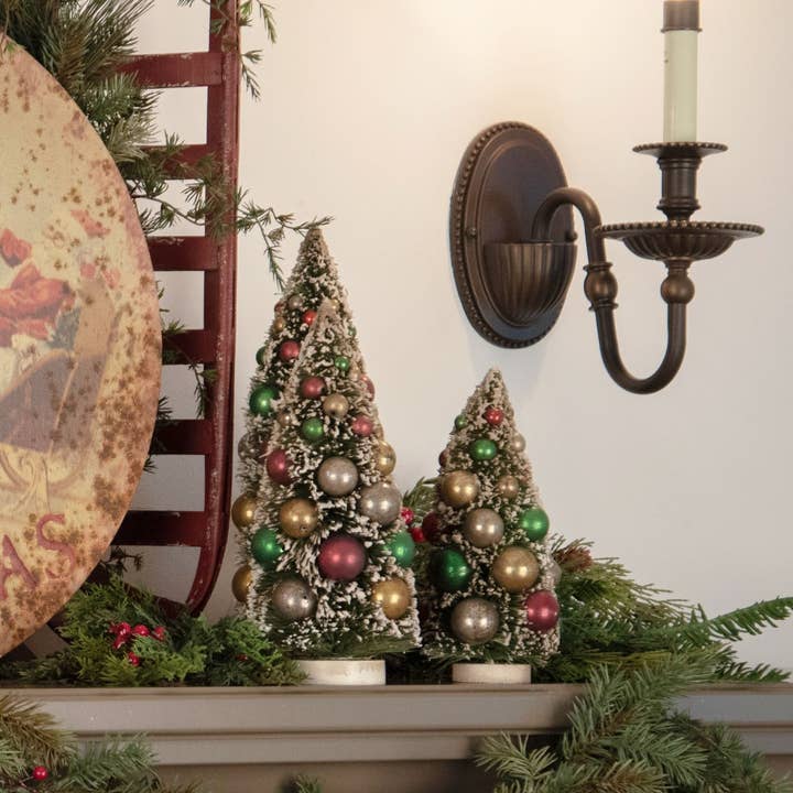 Ragon House - Wholesale Christmas Decoration - 8" MULTI COLOR BEAD BOTTLEBRUSH TREE2