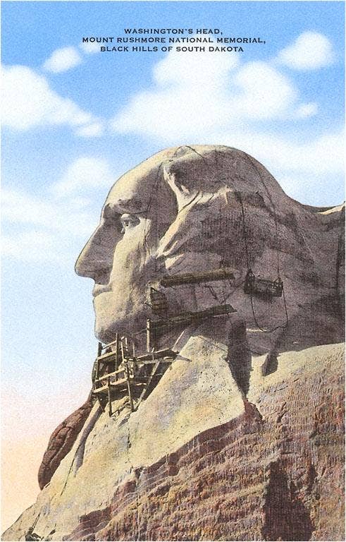 Found Image Press - Wholesale Sticker - Sticker DS-81 Mt. Rushmore, with Scaffolding0
