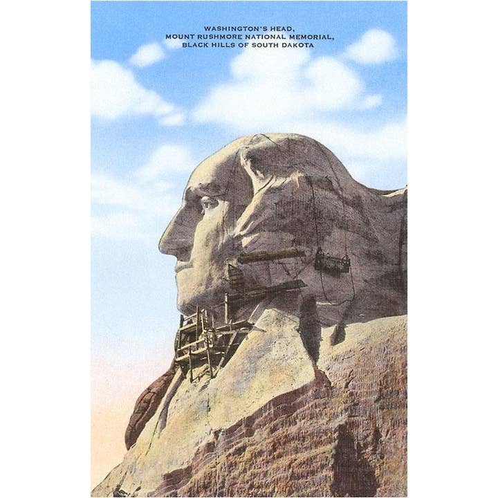 Found Image Press - Wholesale Sticker - Sticker DS-81 Mt. Rushmore, with Scaffolding