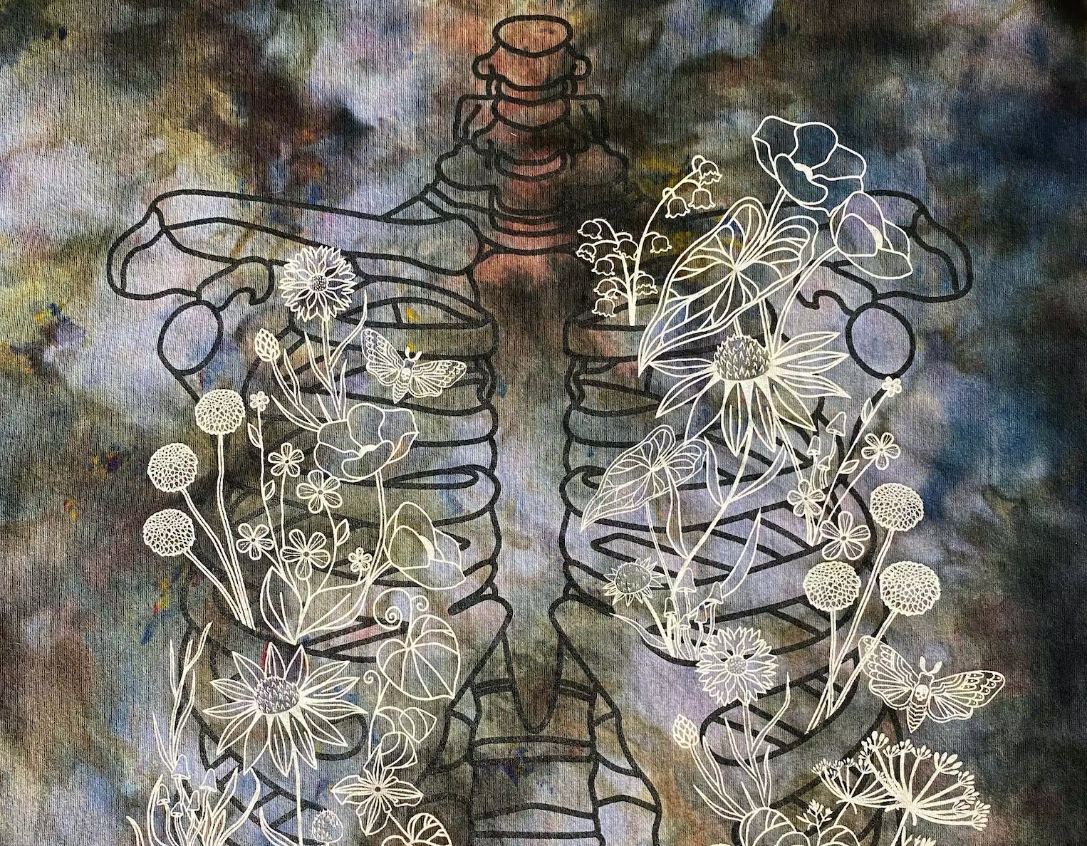 Variegate Design - Vendita all'ingrosso Maglietta serigrafata - Donna - T-shirt Ice Dyed | I fiori cresceranno1